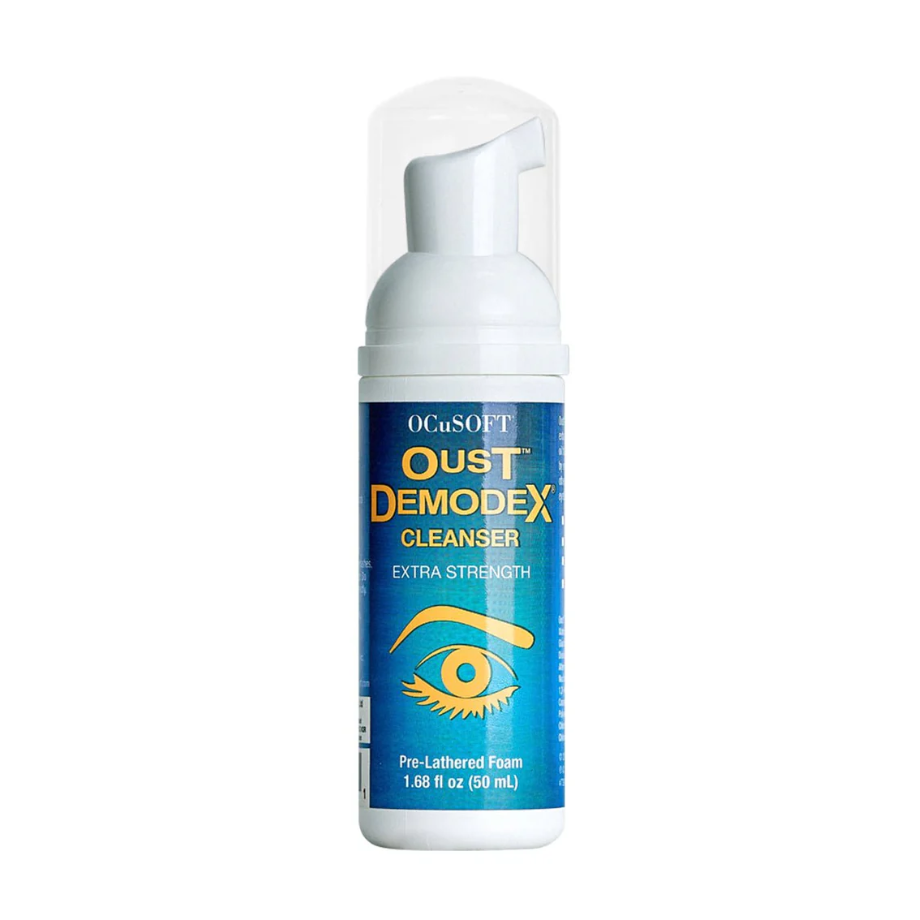 OCuSOFT Oust Demodex Removal Cleanser Foam 50mL — extra-strength eyelid cleanser for demodex and blepharitis