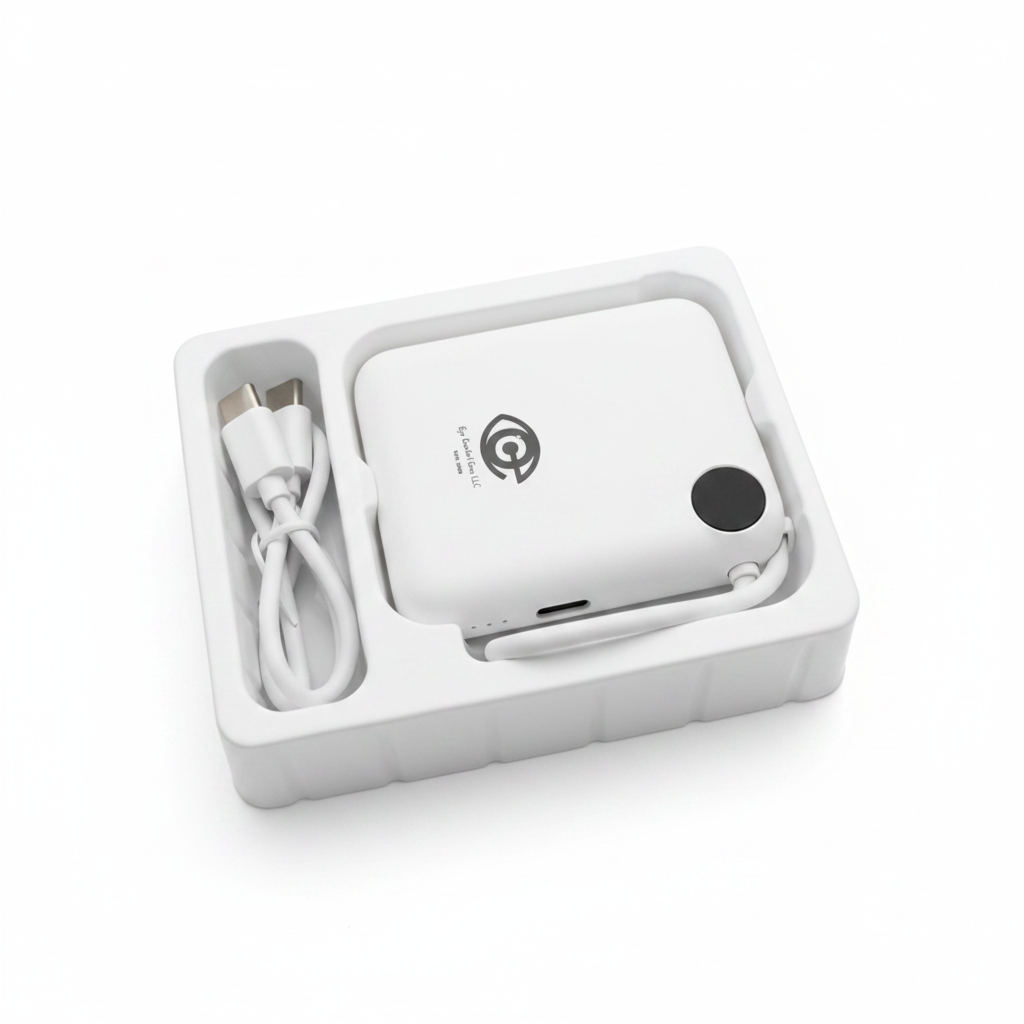 ECC Power Module 1050 — 10,000mAh Portable Power Bank, clean background