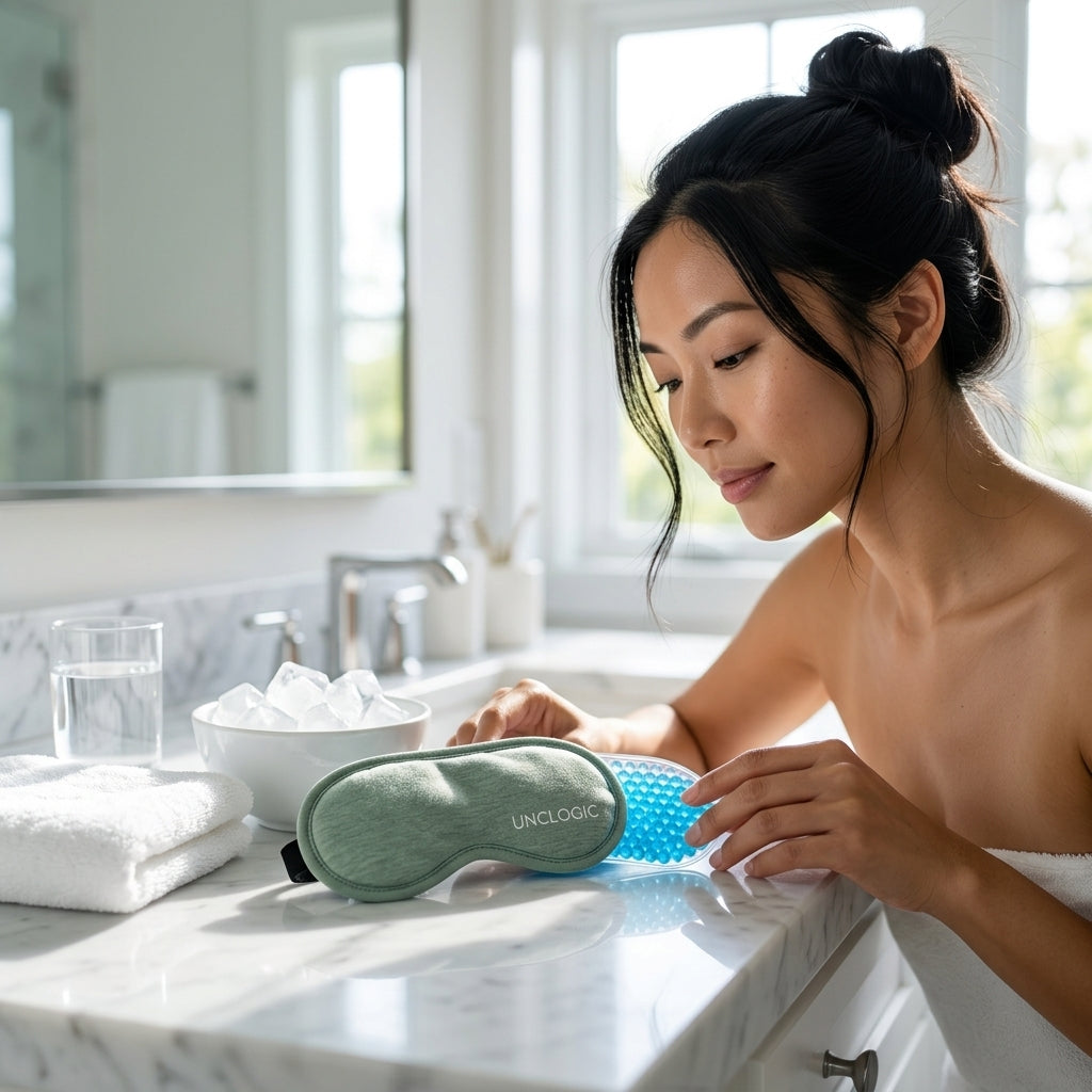 UNCLOGIC Seaweed Eye Mask for Dry Eyes & MGD | Weighted Rose Quartz + FIR Heat Therapy