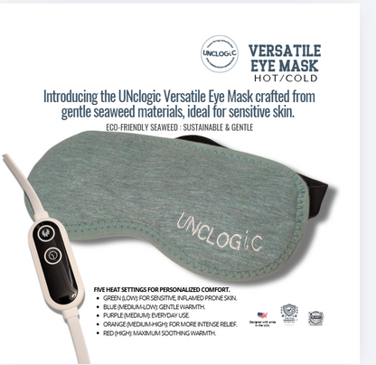 UNCLOGIC Seaweed Eye Mask for Dry Eyes & MGD | Weighted Rose Quartz + FIR Heat Therapy