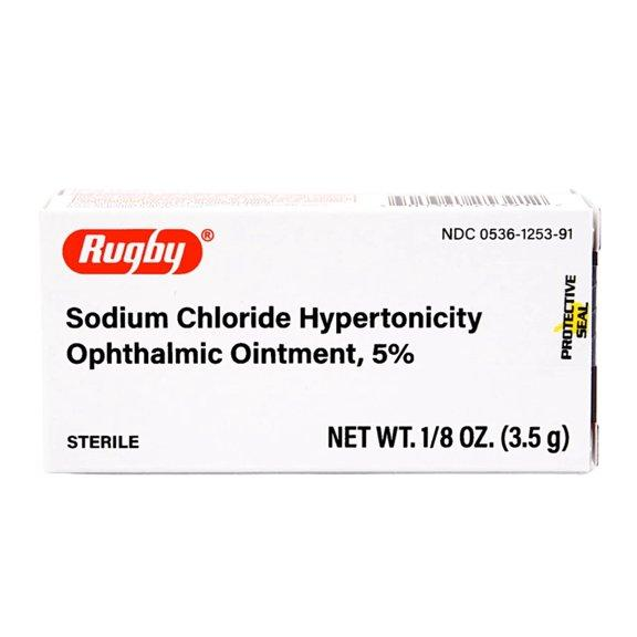 Rugby sodium chloride hypertonicity ophthalmic ointment 5% retail box, 3.5 g, NDC 0536-1253-91