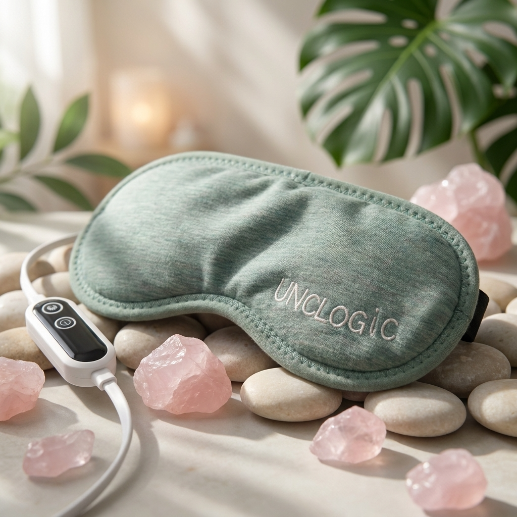 Natural seaweed fabric close-up used in UNCLOGIC eye mask — washable, hypoallergenic cover for sensitive skin